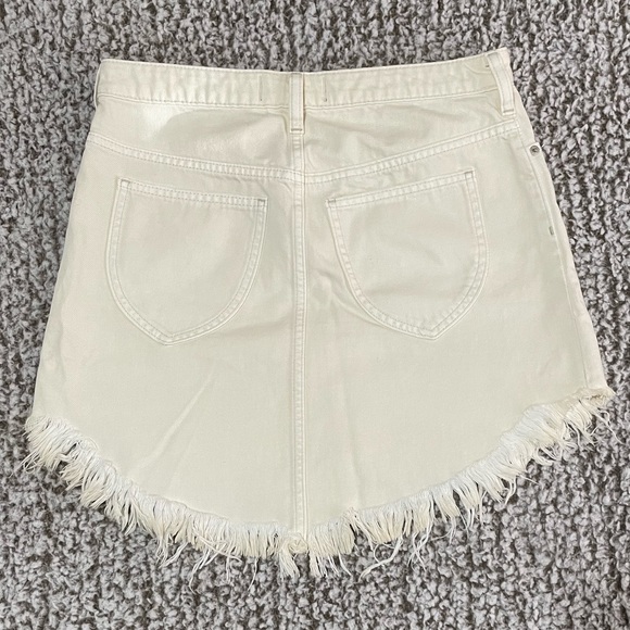 We The Free Distressed Light Ivory washed Jean Skirt - Picture 4 of 10